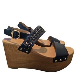 Tommy Hilfiger Rubena2 Wedge Sandals Women Sz 8.5 Blue Boho Chunky Festival